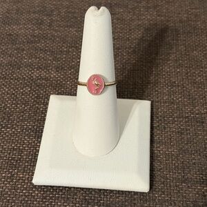 Elegant Pink Flamingo Cameo Ring